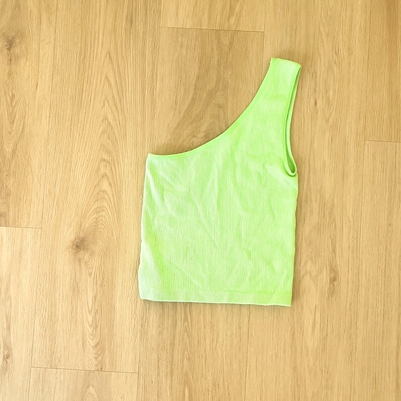 2 for 1 - lime green tank and 1 shoulder tank size small - Picture 3 of 3